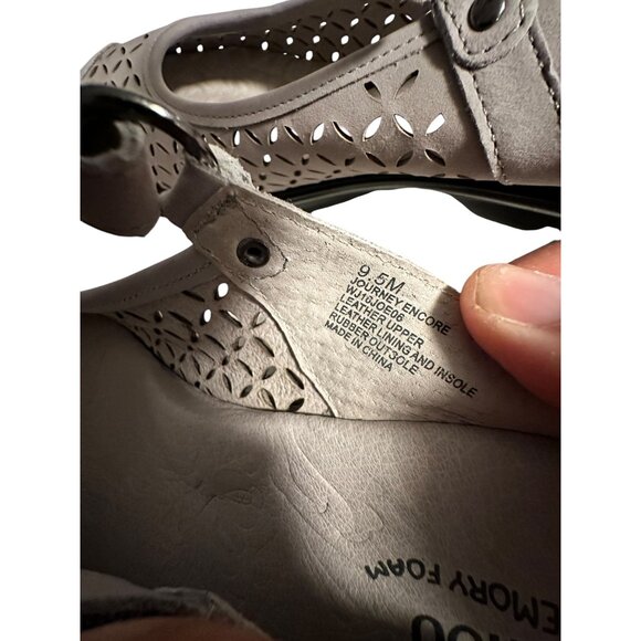 💰BOGO💰 Jambu Womens Peep Toe Mary Jane Wedge Sandals Beige Size 9.5 - Picture 7 of 7